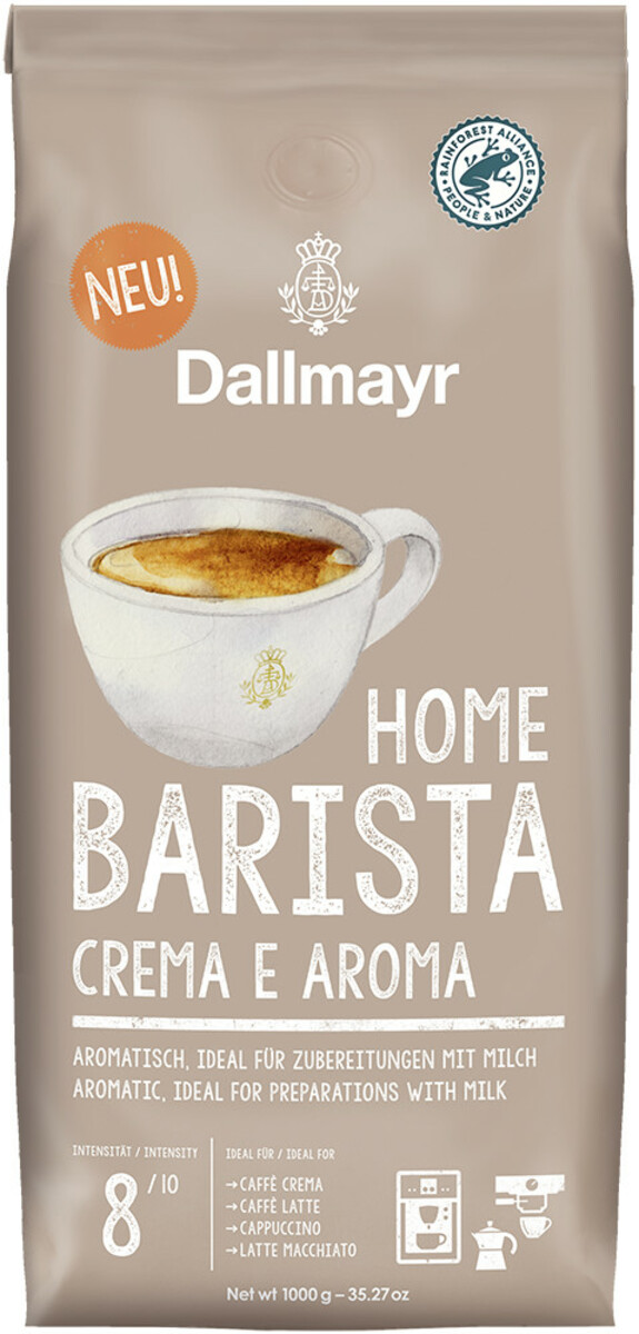 Bild 1 von Dallmayr Home Barista Crema E Aroma ganze Bohnen 1KG