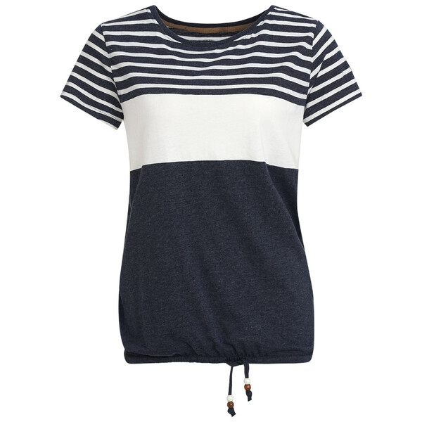 Bild 1 von Damen T-Shirt mit Tunnelzug WEISS / BLAUGRAU