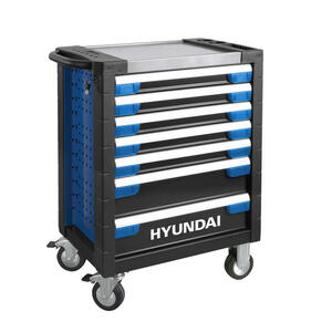 Hyundai Werkstattwagen set 59003 , SET 59003 , Blau, Schwarz , Metall , 6 Fächer , 79x104x49 cm , matt , 0059770044