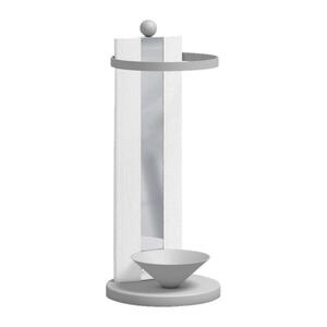 Moderano Schirmständer glas weiß, alufarben , Milano , 26x69x26 cm , Nachbildung , Tropfschale , 000828005723