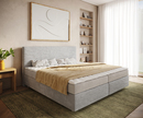 Bild 1 von Boxspringbett Dream-Well Cord Silbergrau 200x200 cm Bonell-Matratze PU-Topper