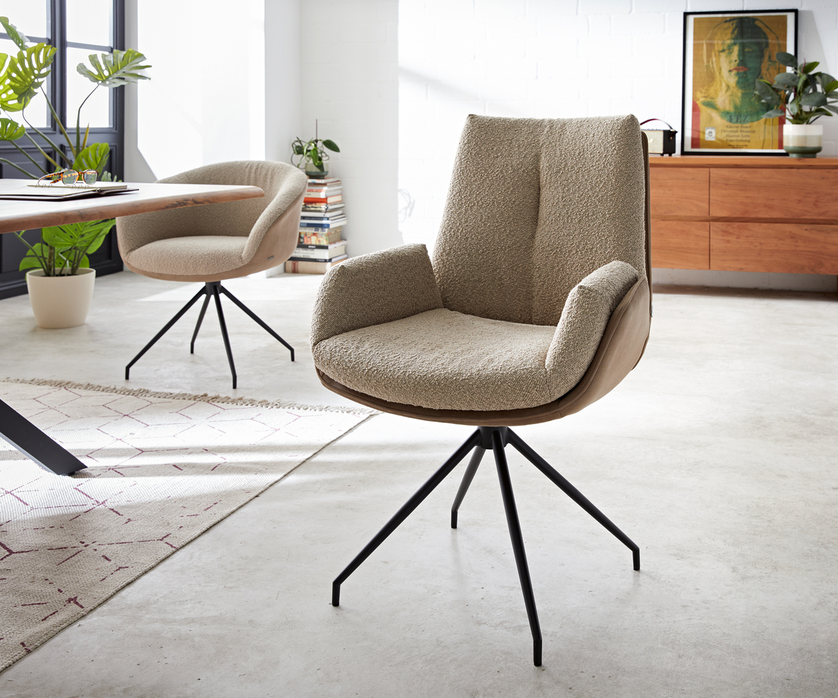 Bild 1 von Drehstuhl Clea-Flex Materialmix Schlamm Kreuzgestell konisch Schwarz 180° drehbar