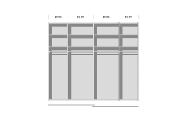 Bild 2 von Mondo - Schwebetürenschrank Ajana, grau, 280 x 223 cm