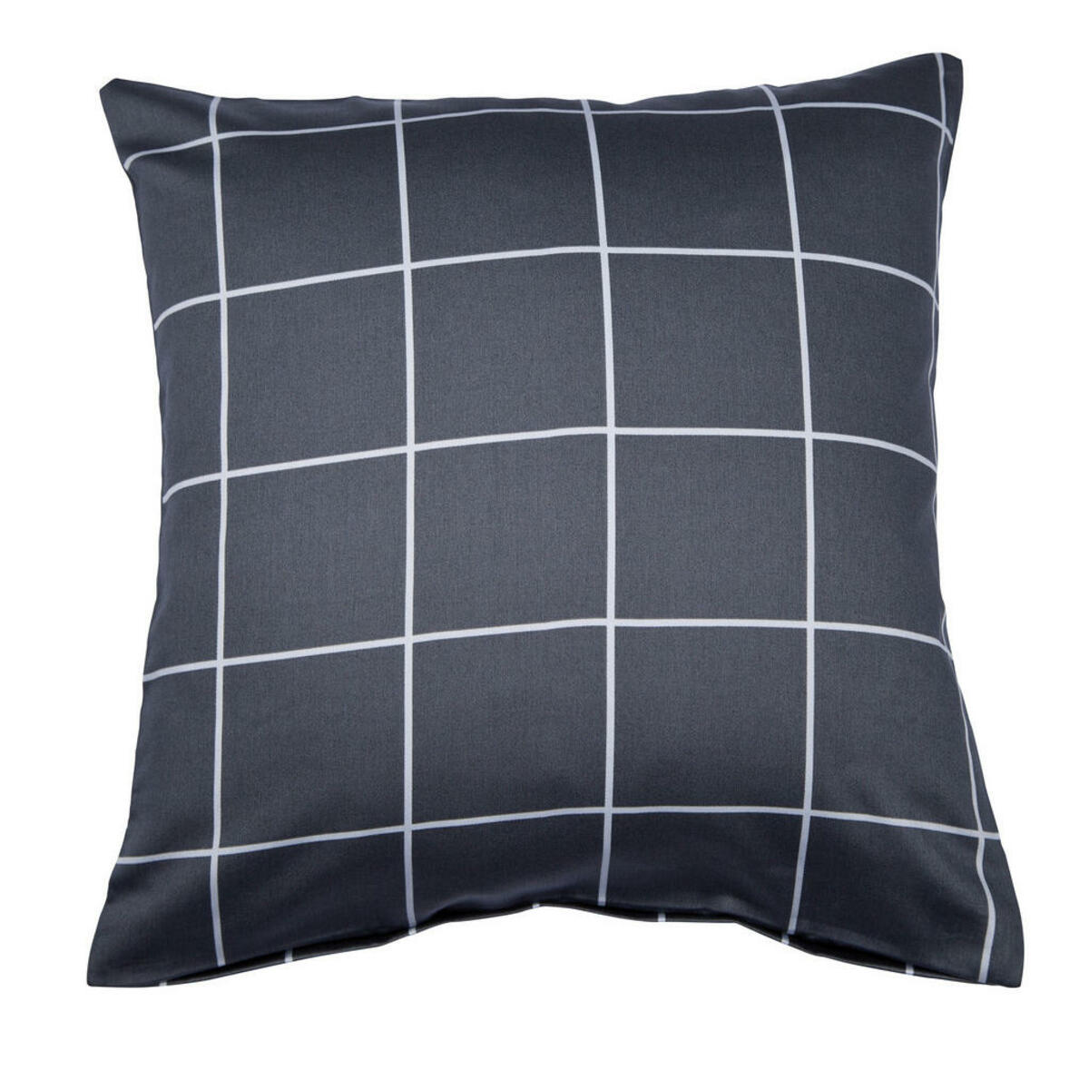 Bild 1 von Janine Kissenhülle Giulietta, Anthrazit, Textil, Karo, 80x80 cm, bügelfrei, Wohntextilien, Kissen, Kissenbezüge