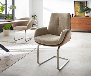 Freischwinger Clea-Flex Materialmix Schlamm Freischwinger flach Edelstahl