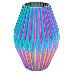 Kare-Design Vase, Mehrfarbig, Glas, 17x24x17 cm, handgemacht, zum Stellen, Dekoration, Vasen, Glasvasen