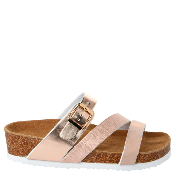 Bild 1 von Damen Sandalen mit drei Riemen ROSÉGOLD / NATUR