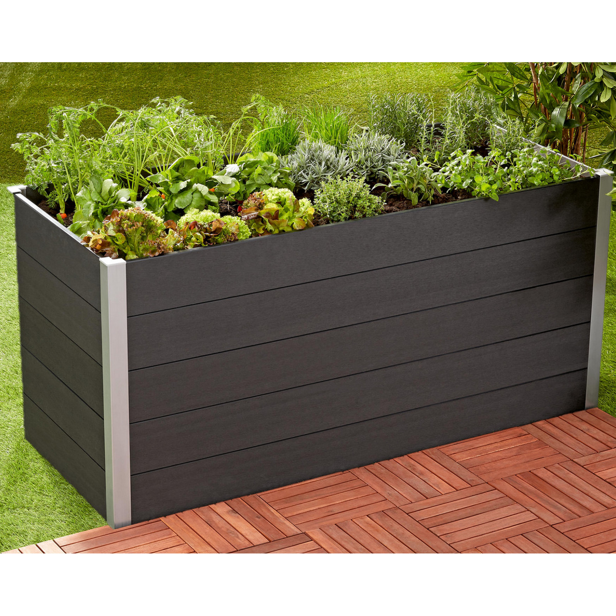 Bild 1 von WPC-Hochbeet anthrazit 160 x 75 x 70 cm