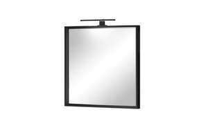 Vito - Spiegel Spell, schwarz, 65 x 65 cm, inkl. Aufsatzleuchte