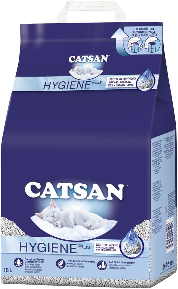 Bild 1 von Catsan Hygiene Plus Katzenstreu 18L