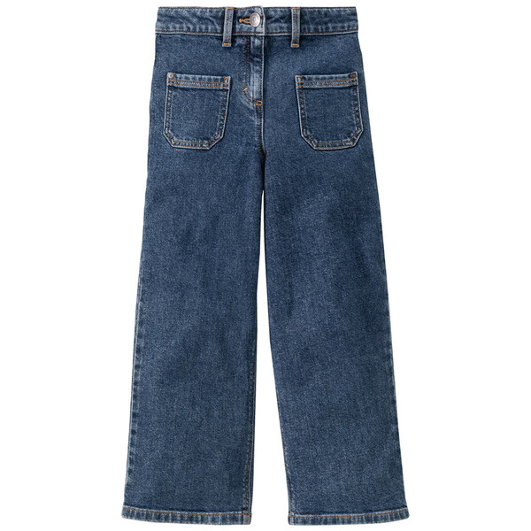 Bild 1 von Mädchen Wide-Leg-Jeans mit verstellbarem Bund DUNKELBLAU