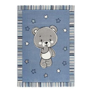 Ben'n'jen Kinderteppich 80/150 cm blau , Teddy , Textil , Bär , 80x150 cm , strapazierfähig, leicht zusammenrollbar , 007759032654