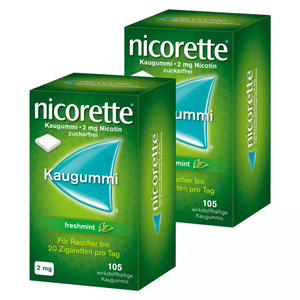 Nicorette 2 mg freshmint Kaugummi Doppelpack 1 St