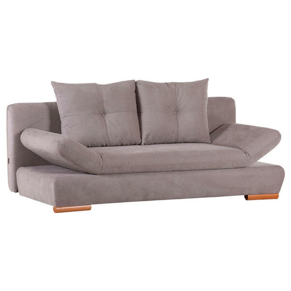 Bild 1 von Carryhome Schlafsofa flachgewebe hellbraun , Canja , Textil , Buche , massiv , 2-Sitzer , 200x75x92 cm , lackiert,Flachgewebe,Echtholz , Stoffauswahl, Liegefunktion, Schlafen auf Sitzhöhe, Rücken e