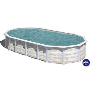 Gre Pool-Set 2024, Grau, Holzwerkstoff, 375x132x730 cm, Freizeit, Pools und Wasserspaß, Pools, Aufstellpools