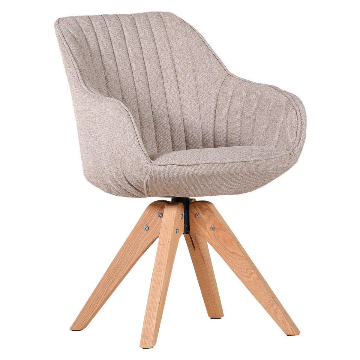 Bild 1 von Ambia Home Armlehnstuhl flachgewebe beige , Chill   -Ambia Home- , Holz , Eiche , massiv , 60x83x65 cm , lackiert,Flachgewebe,Echtholz , 002362016213