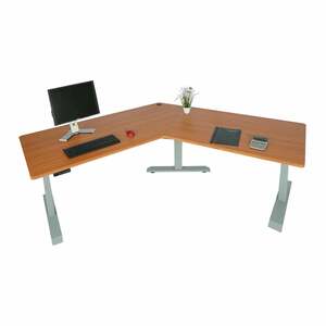 Schreibtisch MCW-D40, Computertisch, 120° elektrisch höhenverstellbar ~ natur, grau