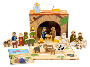 YOAMO Adventskalender, 24 hochwertige Vollholz Spielfiguren