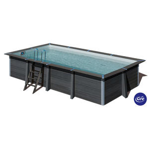 Gre Pool-Set 2024, Grau, Holzwerkstoff, 326x124x606 cm, Freizeit, Pools und Wasserspaß, Pools, Aufstellpools