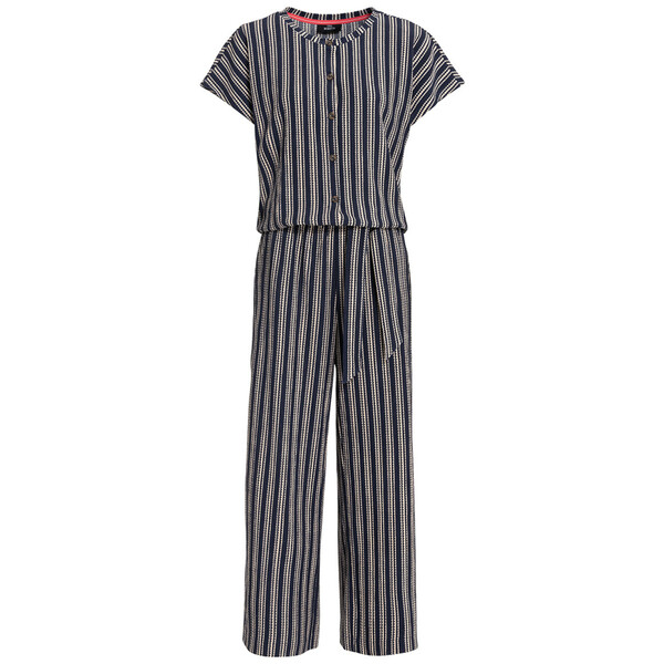 Bild 1 von Damen Jumpsuit mit Bindegürtel DUNKELBLAU / CREME