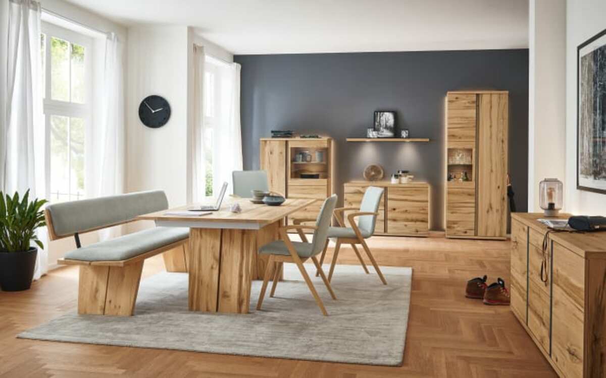 Bild 1 von VENJAKOB - Stuhl-Bankgruppe Kate/Impulse/ET179, Eiche rustico hell geölt, inkl. Klappeinlage