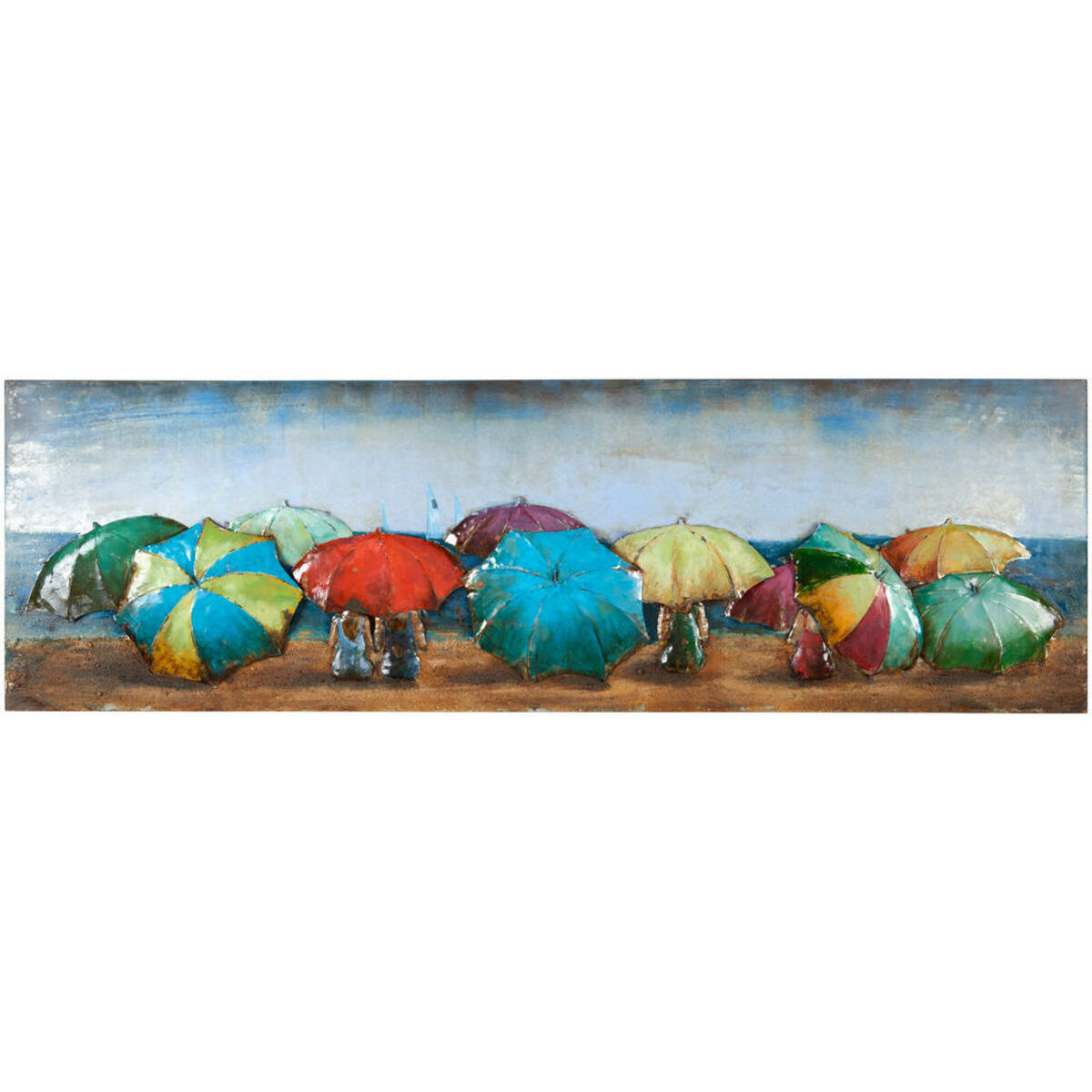 Bild 1 von Monee Metallbild strand & meer , G160729 , Multicolor , Metall , 180x55 cm , antik , handgemalt, 3D-Effekt , 0086970083