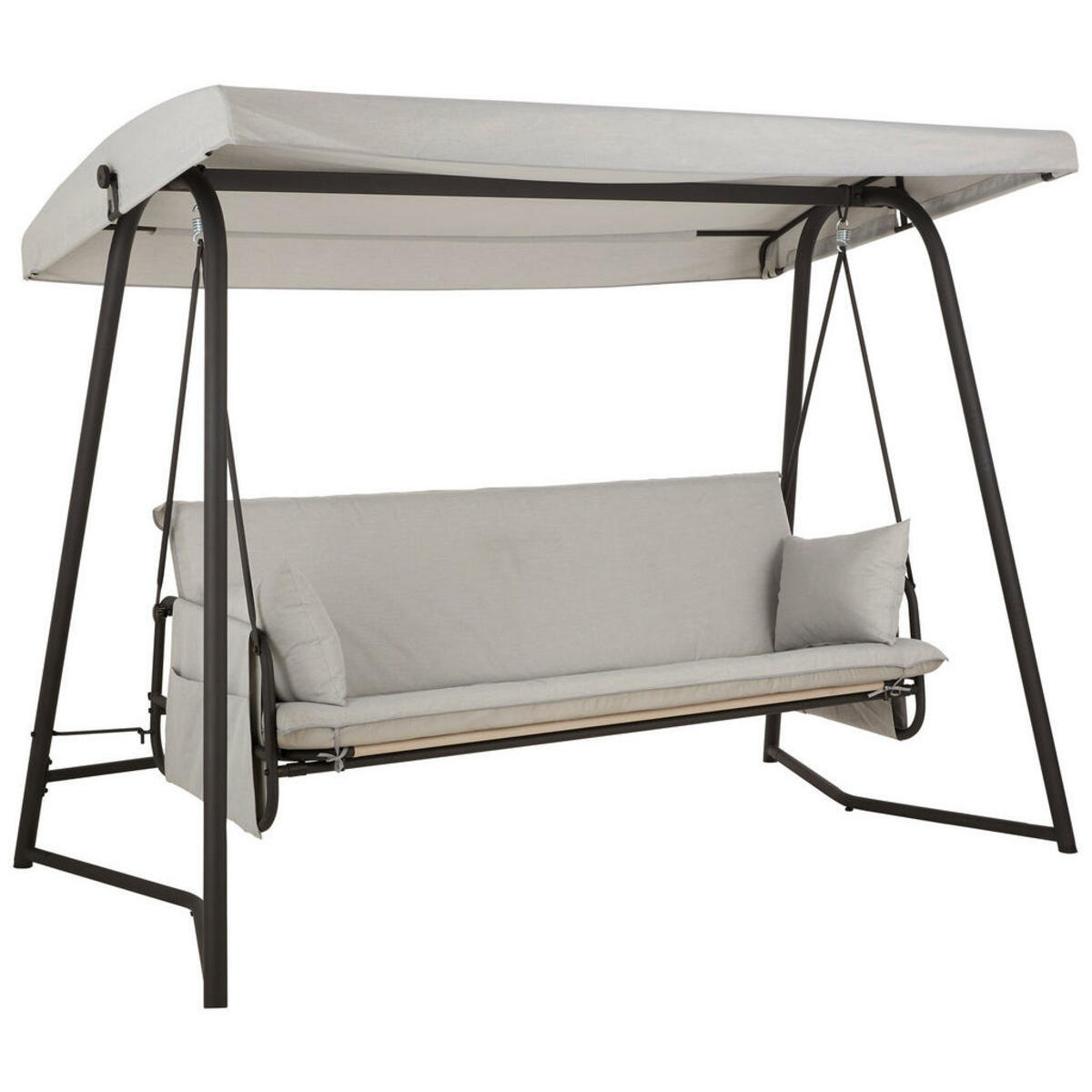 Bild 1 von Ambia Garden Hollywoodschaukel hellgrau , Avila , Schwarz, Hellgrau , Metall, Textil , 248x186x137.5 cm , pulverbeschichtet,pulverbeschichtet,matt , 000037000311