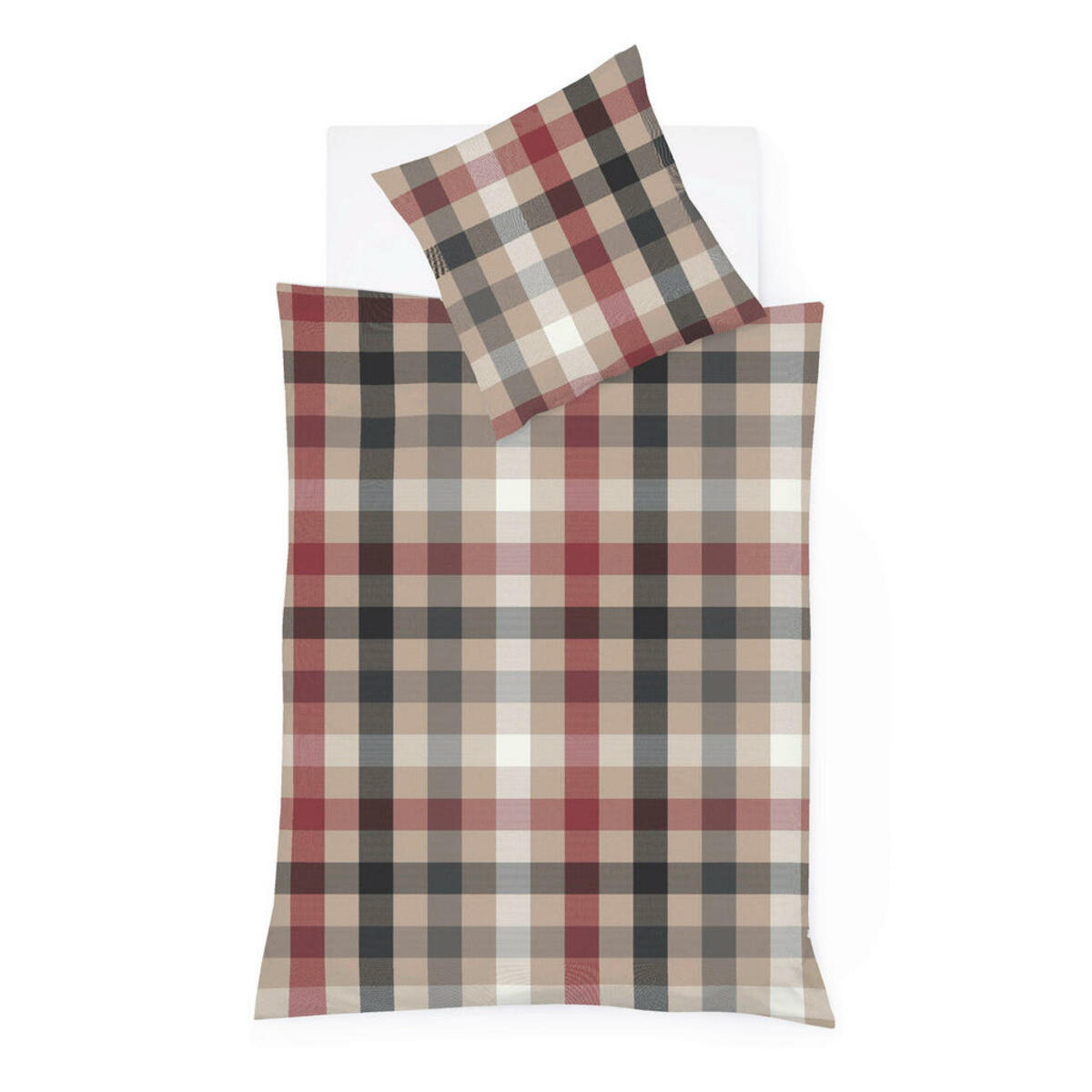 Bild 1 von Bettwäsche Lech, Mehrfarbig, Textil, Karo, 135x200 cm, Oeko-Tex® Standard 100, pflegeleicht, atmungsaktiv, hautfreundlich, bügelleicht, schadstoffgeprüft, Schlaftextilien, Bettwäsche, Bettwäsch