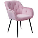 Bild 1 von MID.YOU Stuhl samt rosa, schwarz , Salerno B: 63 CM Rosa , Metall, Textil , 63x87x64 cm , pulverbeschichtet,Samt , 001634001402