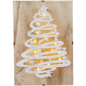 LED-Wanddeko - Baum - aus Holz - 21 x 6 x 30 cm