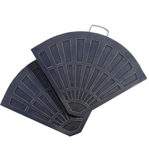 Outsunny 2-tlg. Set Gewichte für Sonnenschirmständer Platten-Schirmständer Sonnenschirmbasis halbrund mit Handgriff Kunstharz + Metall Bronze 30 kg