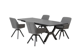 Primaster Lounge Möbelset Miramar 5-teilig grau mit wetterfestem Bezug