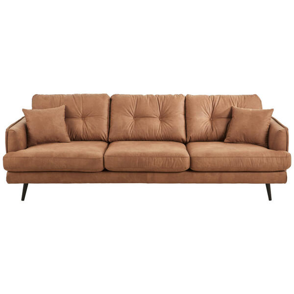 Bild 1 von Carryhome Dreisitzer-sofa mikrofaser hellbraun , Grande , Textil , Buche , massiv , 3-Sitzer , 257x89x92 cm , matt, lackiert,Mikrofaser,Echtholz , Stoffauswahl, Rücken echt , 001877077521