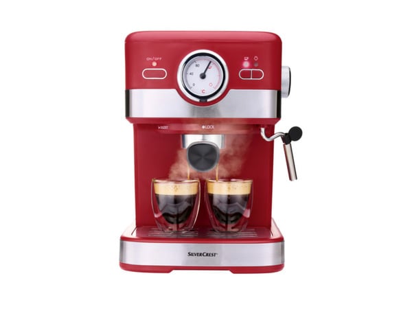 Bild 1 von SILVERCREST® Espressomaschine Siebträger »SEM 1100 C5«, 1100 W, rot