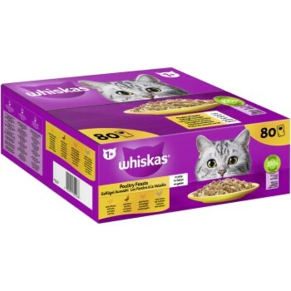 Bild 1 von Whiskas Jumbo Pack 1+ Geflügel Auswahl in Gelee 80 x 85g