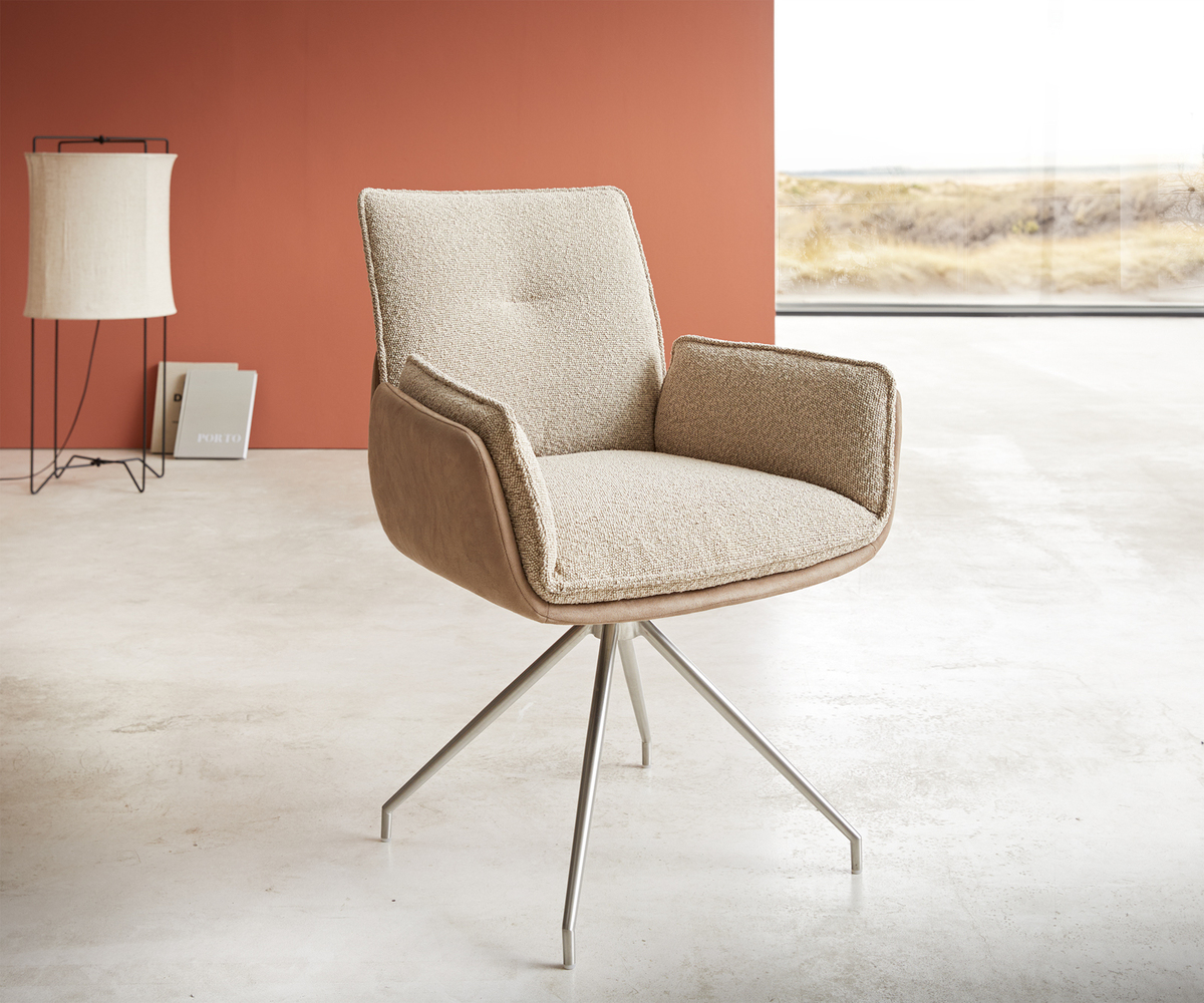 Bild 1 von Drehstuhl Nela-Flex Materialmix Schlamm Kreuzgestell konisch Edelstahl 180° drehbar