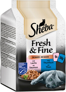 Sheba Fresh & Fine in Sauce mit Lachs und Thunfisch 6x 50G
