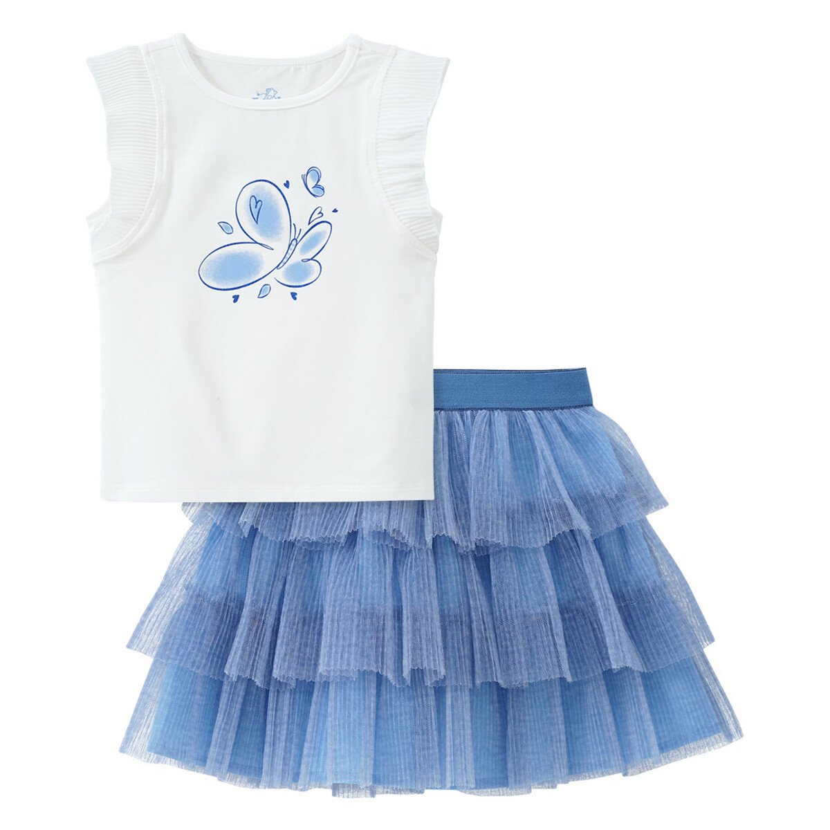 Bild 1 von Mädchen T-Shirt und Tüllrock im Set HELLBLAU / WEISS