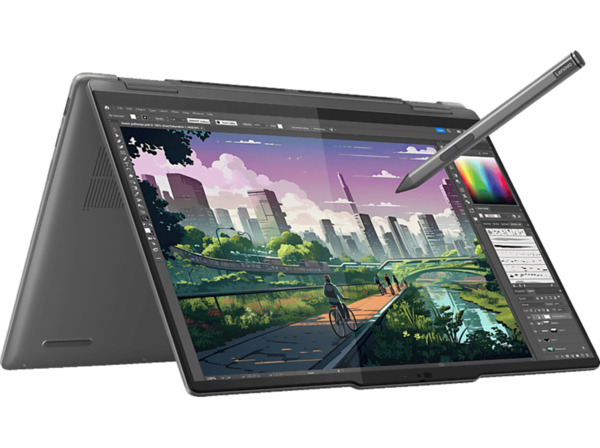 Bild 1 von LENOVO Yoga 7i, Convertible, mit 14 Zoll Display, Intel® Evo™ Plattform, Core™ Ultra 7 155H Prozessor, 16 GB RAM, 1 TB SSD, Arc® GPU, Storm Grey, Windows 11 Home (64 Bit), Storm Grey
