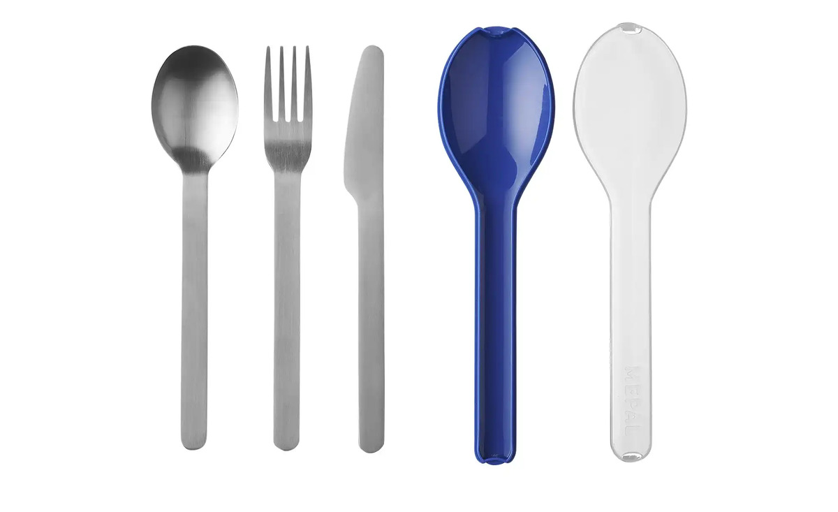 Bild 1 von Besteckset, 3-teilig To Go  Ellipse ¦ blau ¦ Kunststoff, Edelstahl ¦ Maße (cm): B: 5,1 H: 2,3 Geschirr & Besteck - Sconto