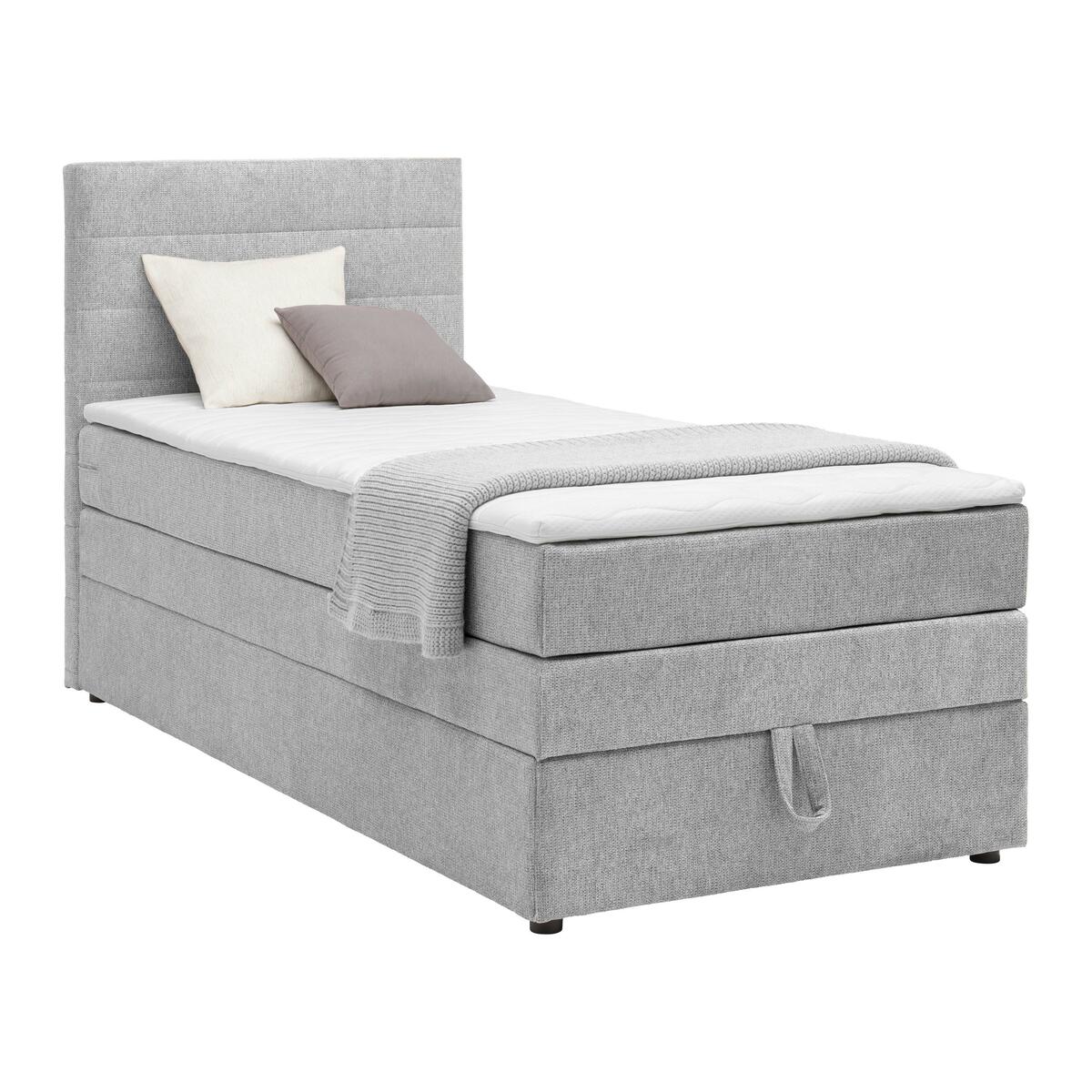 Bild 1 von Boxspringbett Palma in Grau ca. 90x200cm mit Topper, Grau