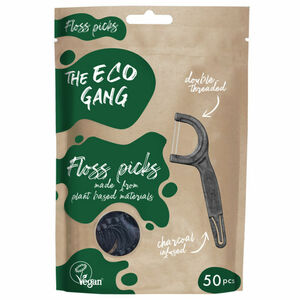 The Eco Gang Zahnseide-Sticks Holzkohle, 50er Pack