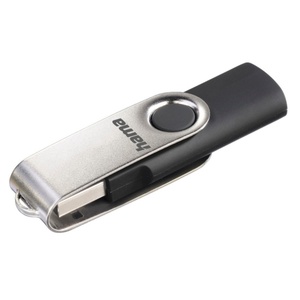 Hama USB-Stick "Rotate", USB 2.0, 32GB, 10MB/s, Schwarz/Silber
