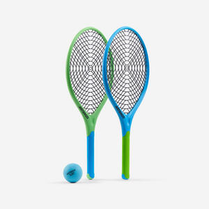 Tennis-Set Funyten 2 Schläger und 1 Ball blau/grün