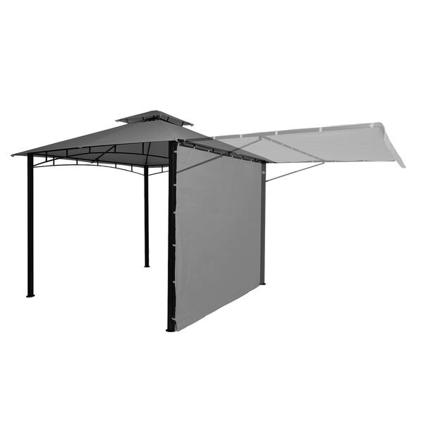 Bild 1 von Pergola MCW-F94, Garten Pavillon, Stahl bewegliche Seitenwand 2,5x2,5m ~ grau