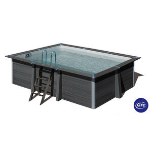 Gre Pool-Set 2024, Grau, Holzwerkstoff, 326x96x326 cm, Freizeit, Pools und Wasserspaß, Pools, Aufstellpools