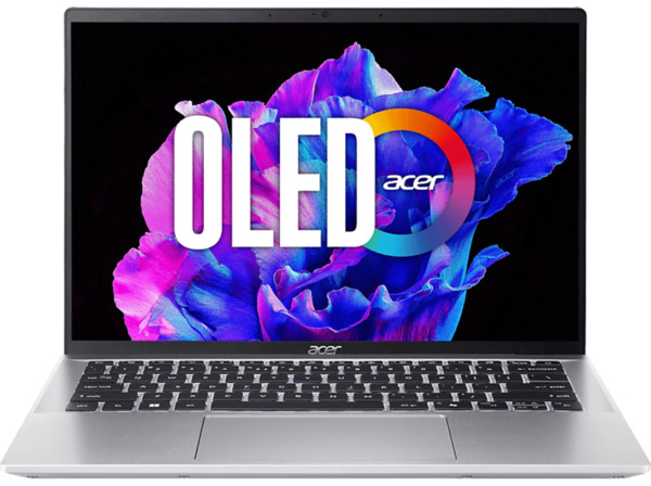 Bild 1 von ACER Swift Go 14 OLED (SFG14-72-56RD) mit Tastaturbeleuchtung, AI-Features, Notebook, Zoll Display, Intel® Evo™ Plattform, Core™ Ultra 5,125H Prozessor, 16 GB RAM, 512 SSD, Arc® GPU, Pure Silve