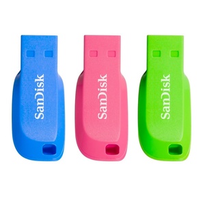 SanDisk Cruzer Blade 16GB, USB 2.0, 3 Stück, Blau, Pink, Grün