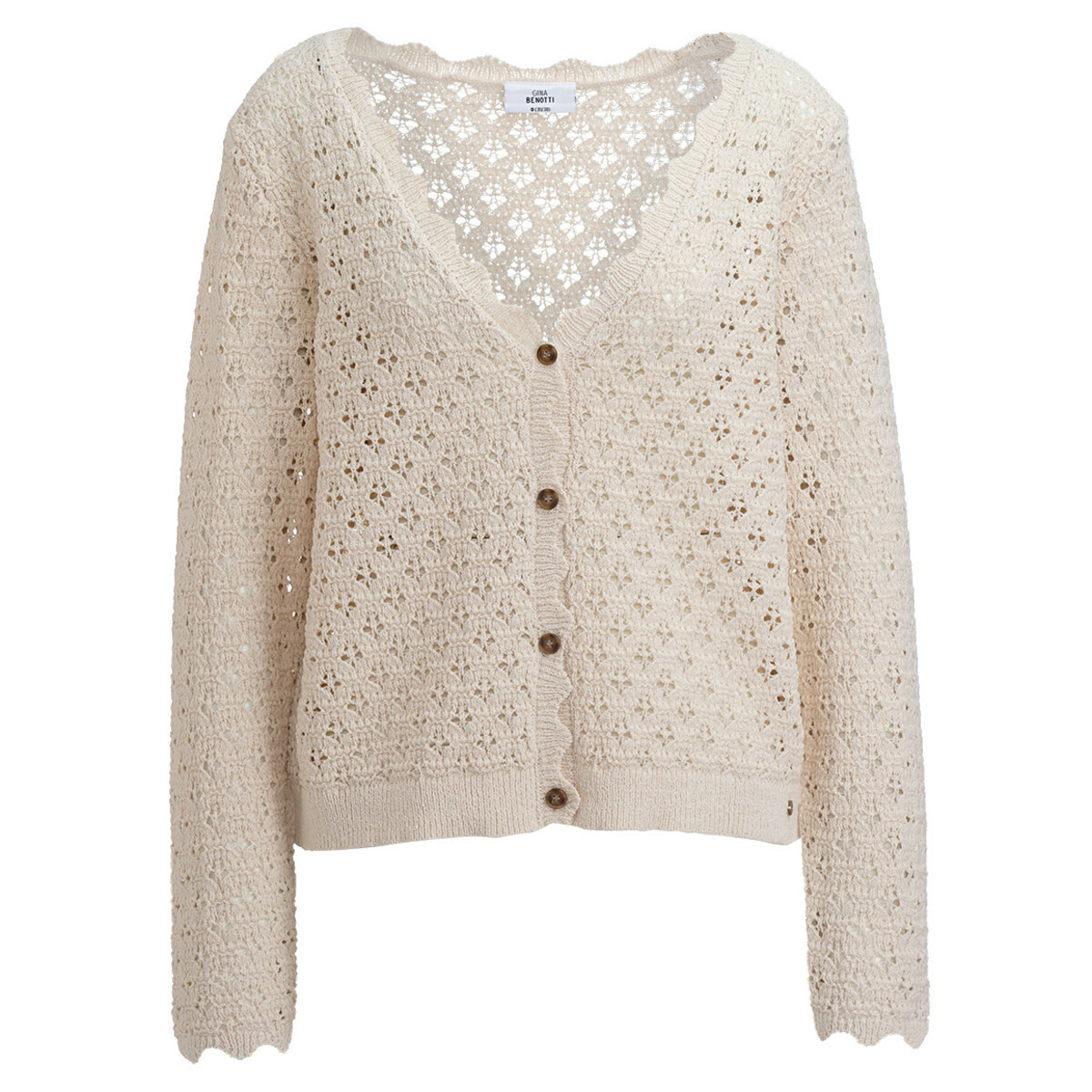 Bild 1 von Damen Strickjacke in Ajour-Optik CREMEWEISS