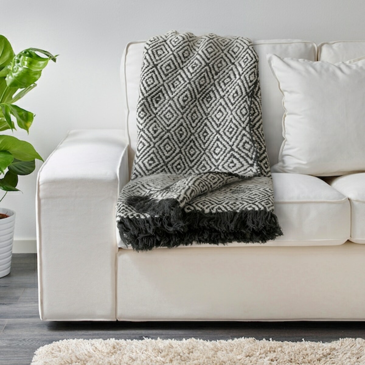 Bild 2 von DAGFRID Plaid, dunkelgrau/elfenbeinweiß